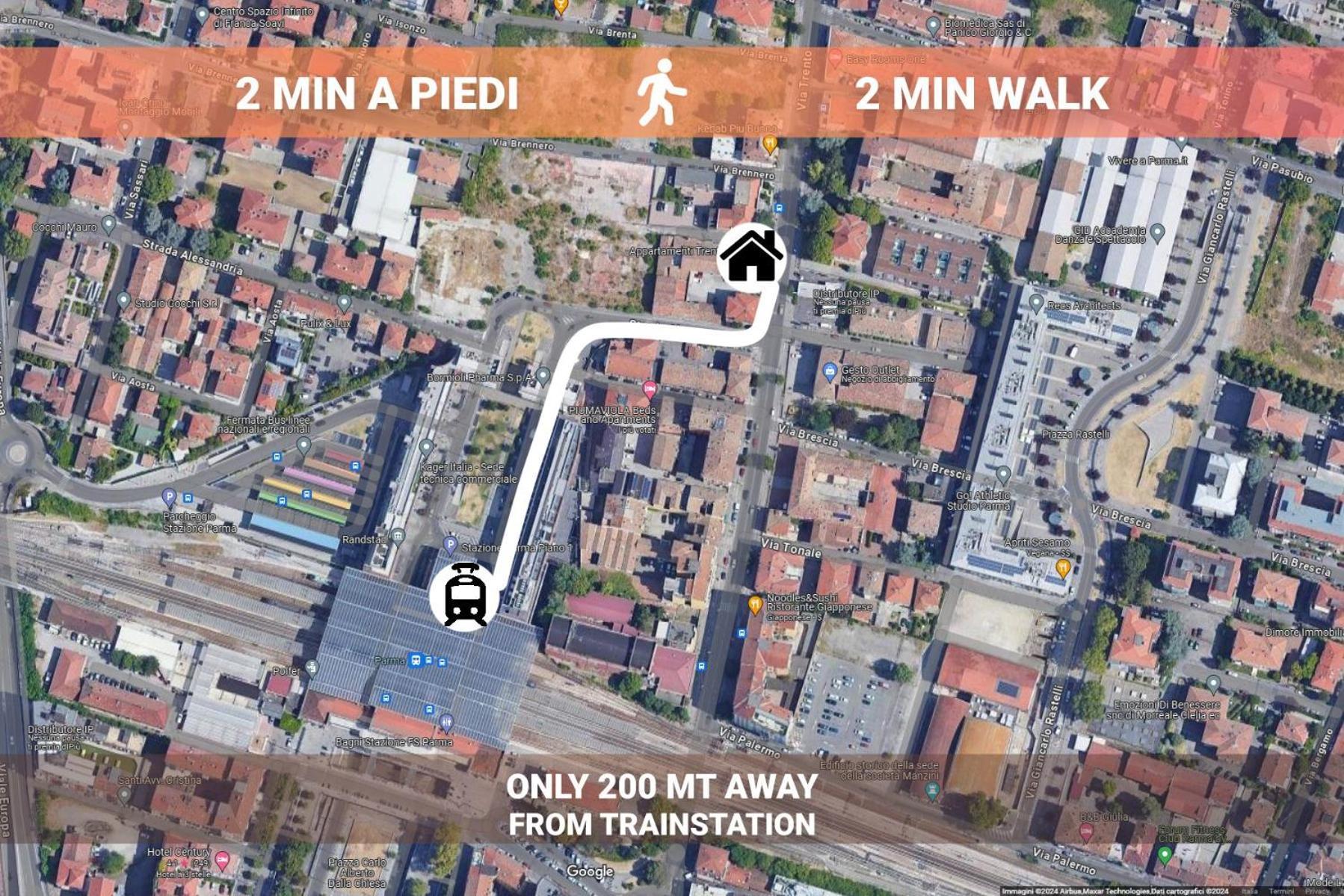 Stazione A 200M - Ampio Appartamento Con Parcheggio Notturno Gratis Parma Exterior foto